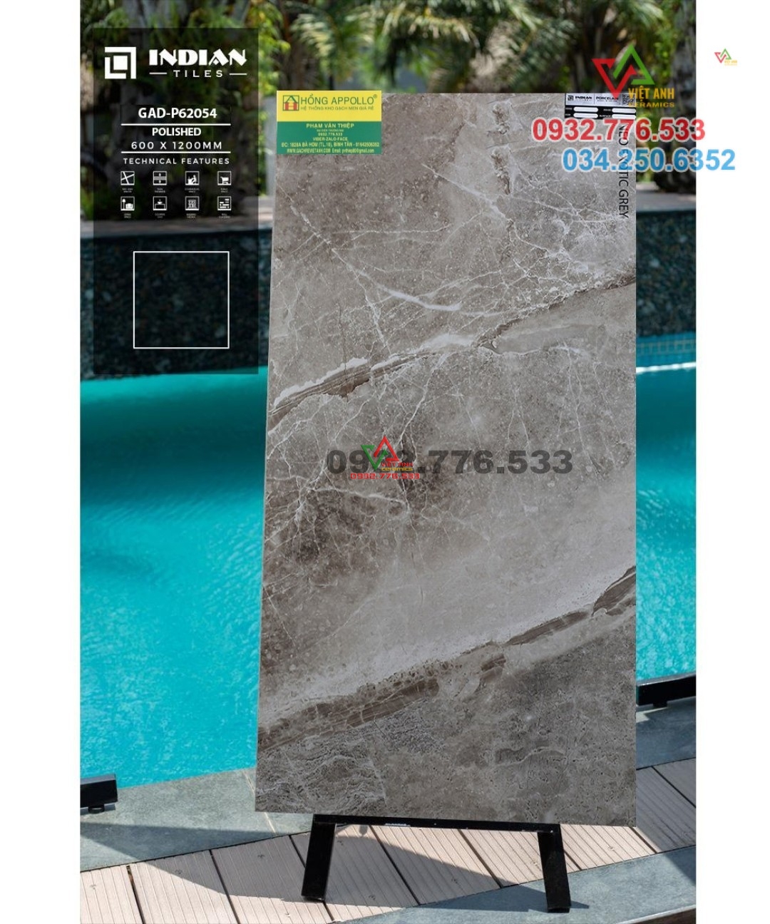 Gạch 60x120 lát nền nhà màu xám