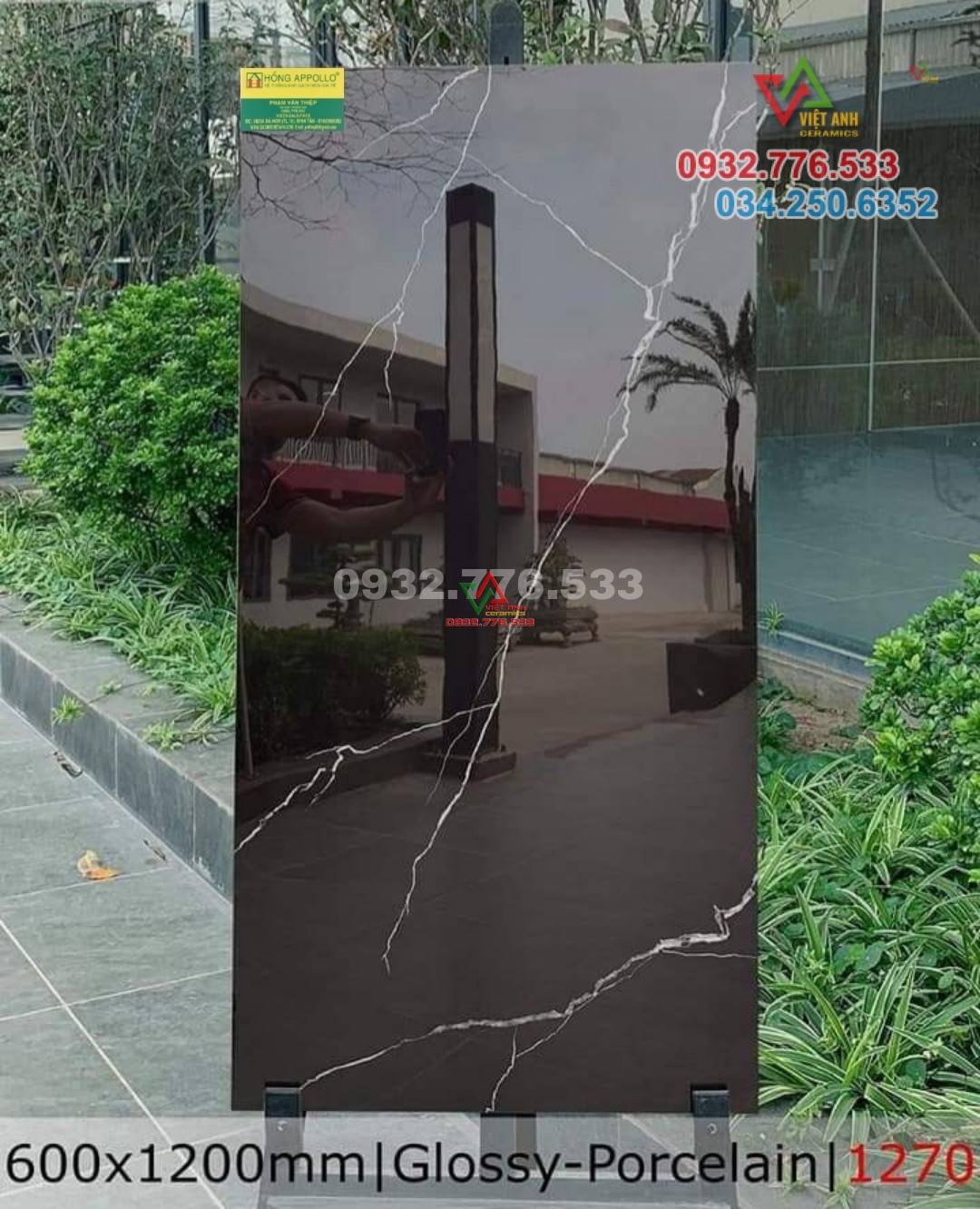 Gạch 60x120 màu đen bóng vân sọc trắng mã 1270