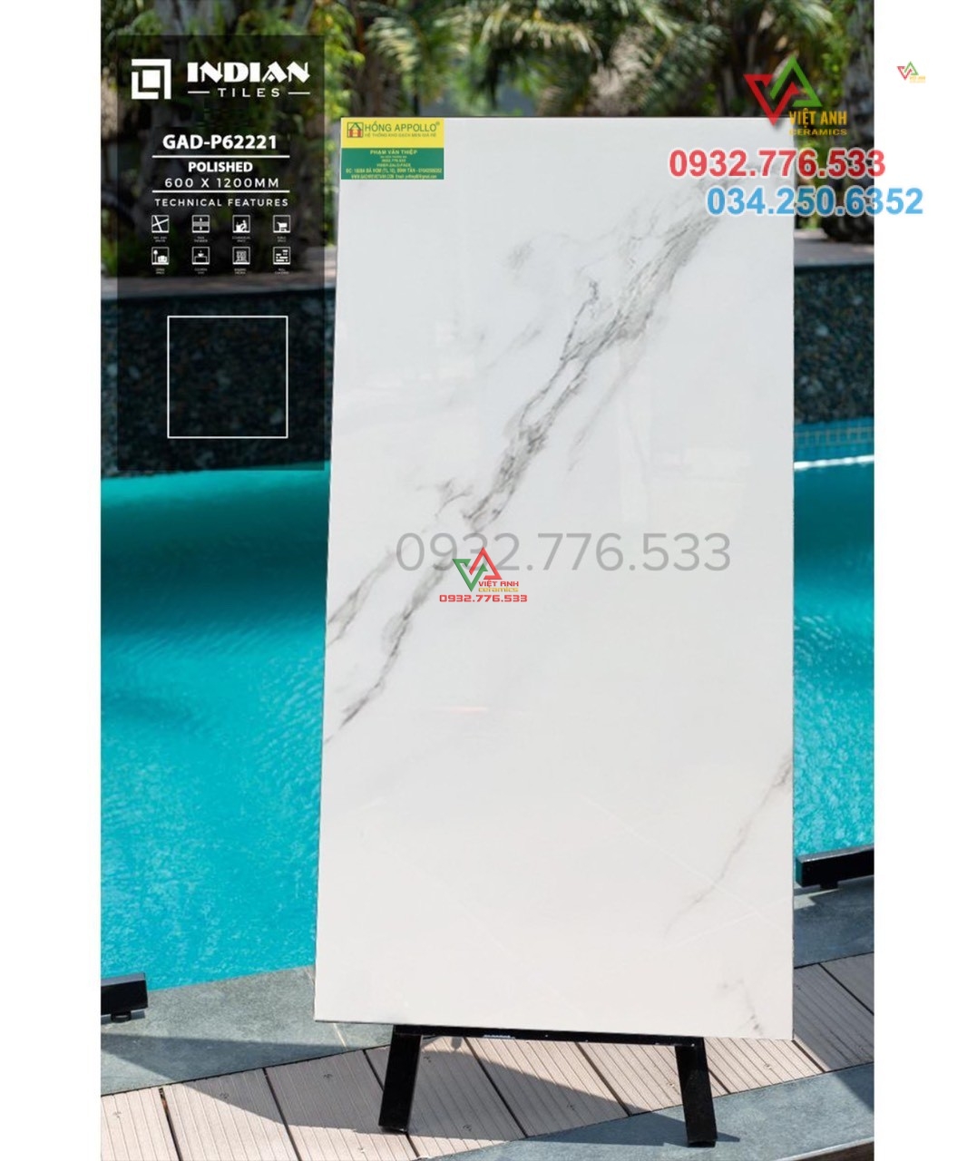 Gạch 60x120 màu trắng sọc xám sang chảnh