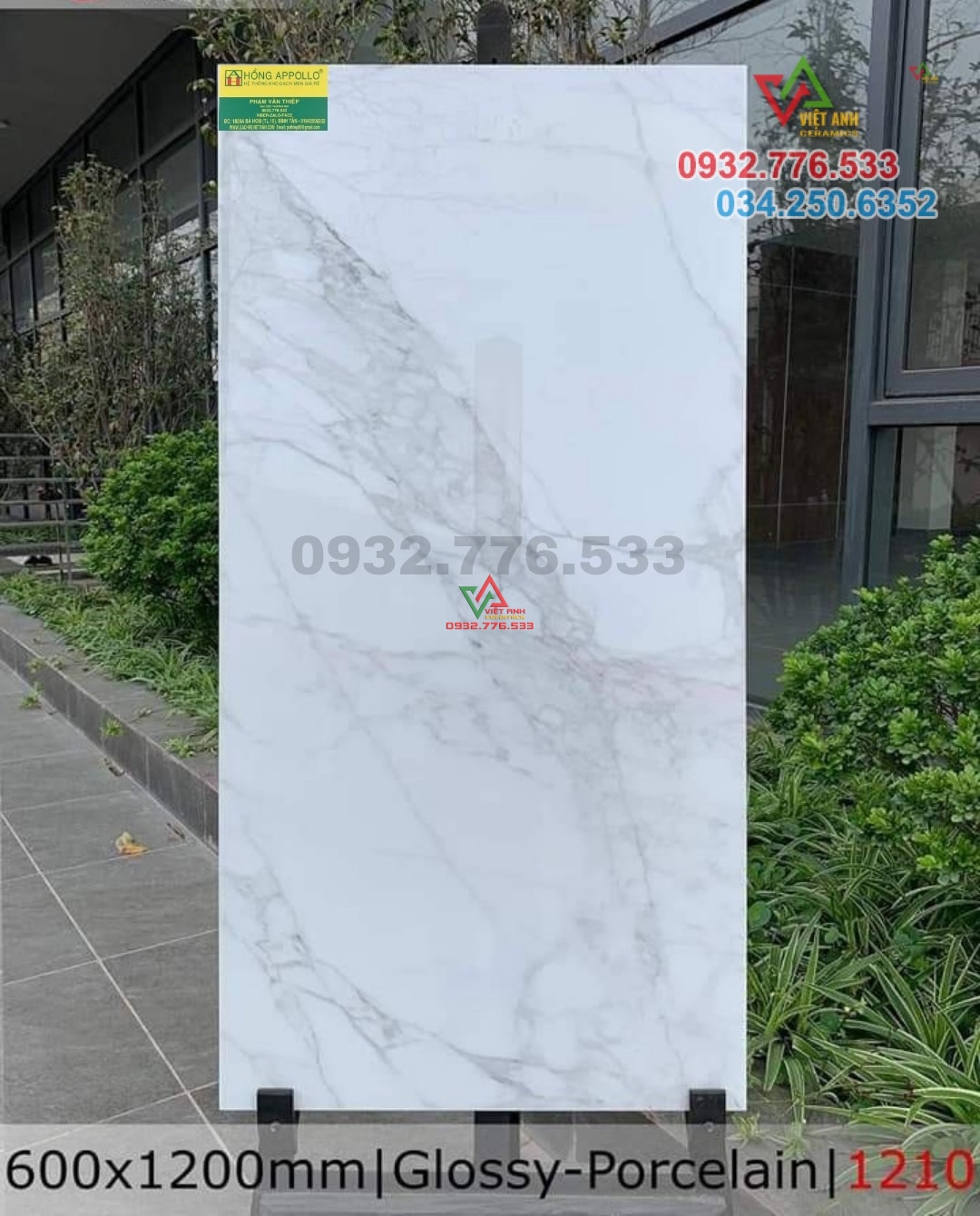 Mẫu gạch 60x120 bóng kiếng ốp phòng ngủ mã 1210