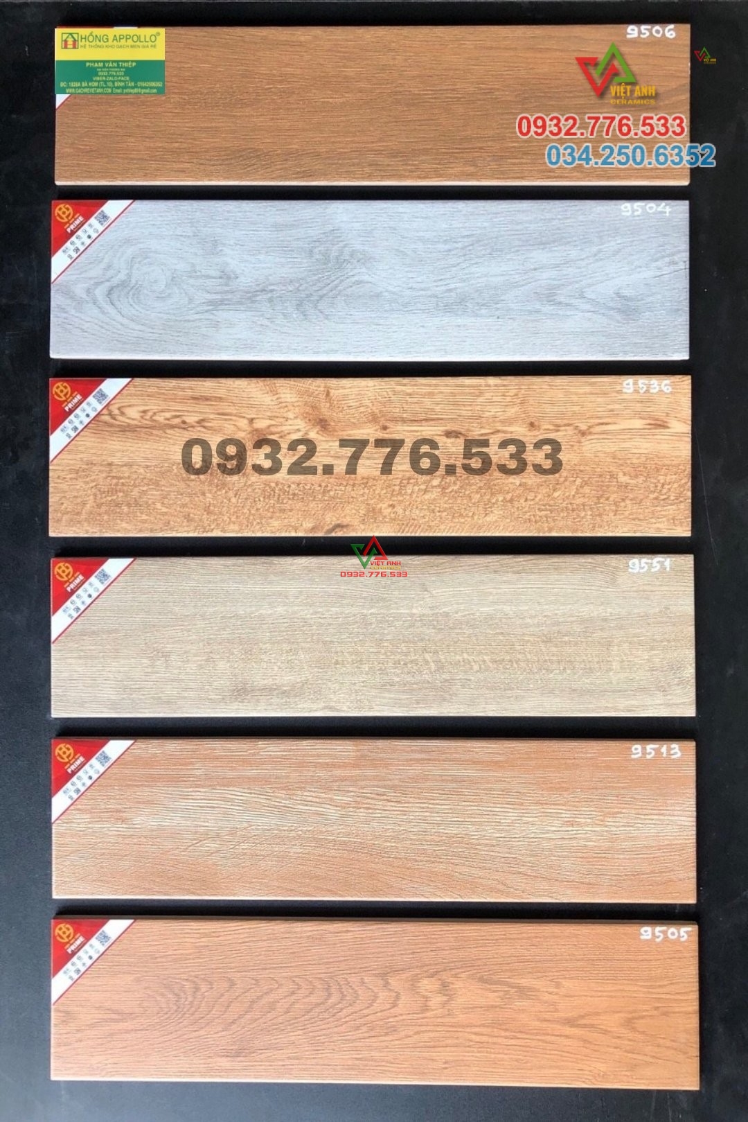 Bộ gạch 15x60 giả gỗ nhiều màu