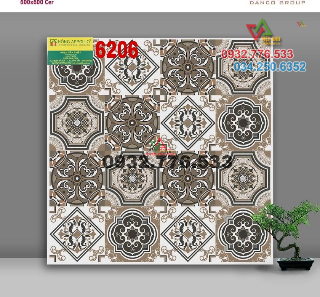 Gạch 60x60 hàng trang trí phòng khách mã 6206