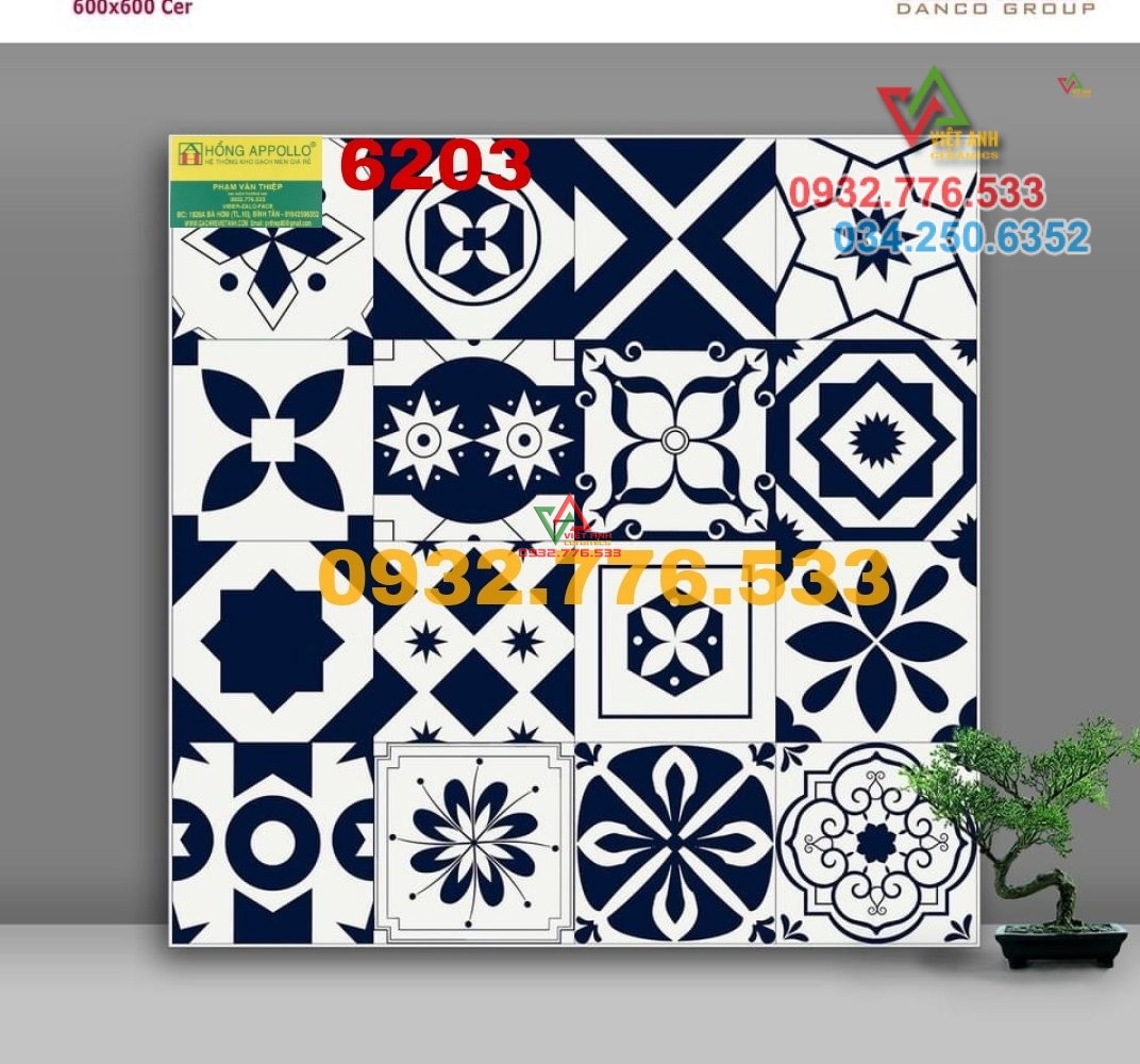 Gạch 60x60 trang trí cầu thang mã 6203