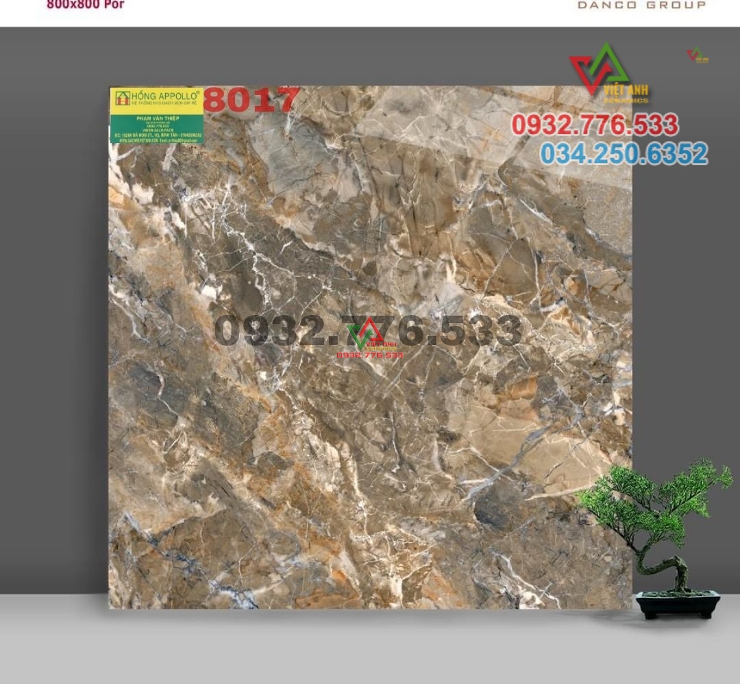 Gạch 80x80 đá kim cương bóng kiếng mã 8017