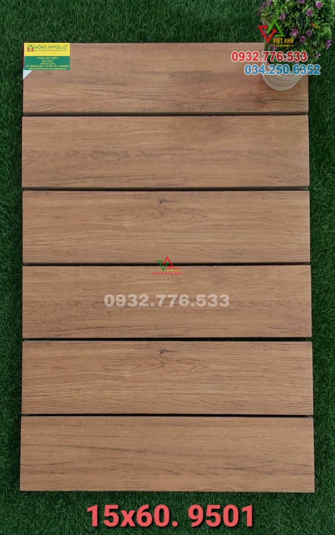 Gạch lát nền giả gỗ 15x60 sang chảnh siêu xinh mã 9501