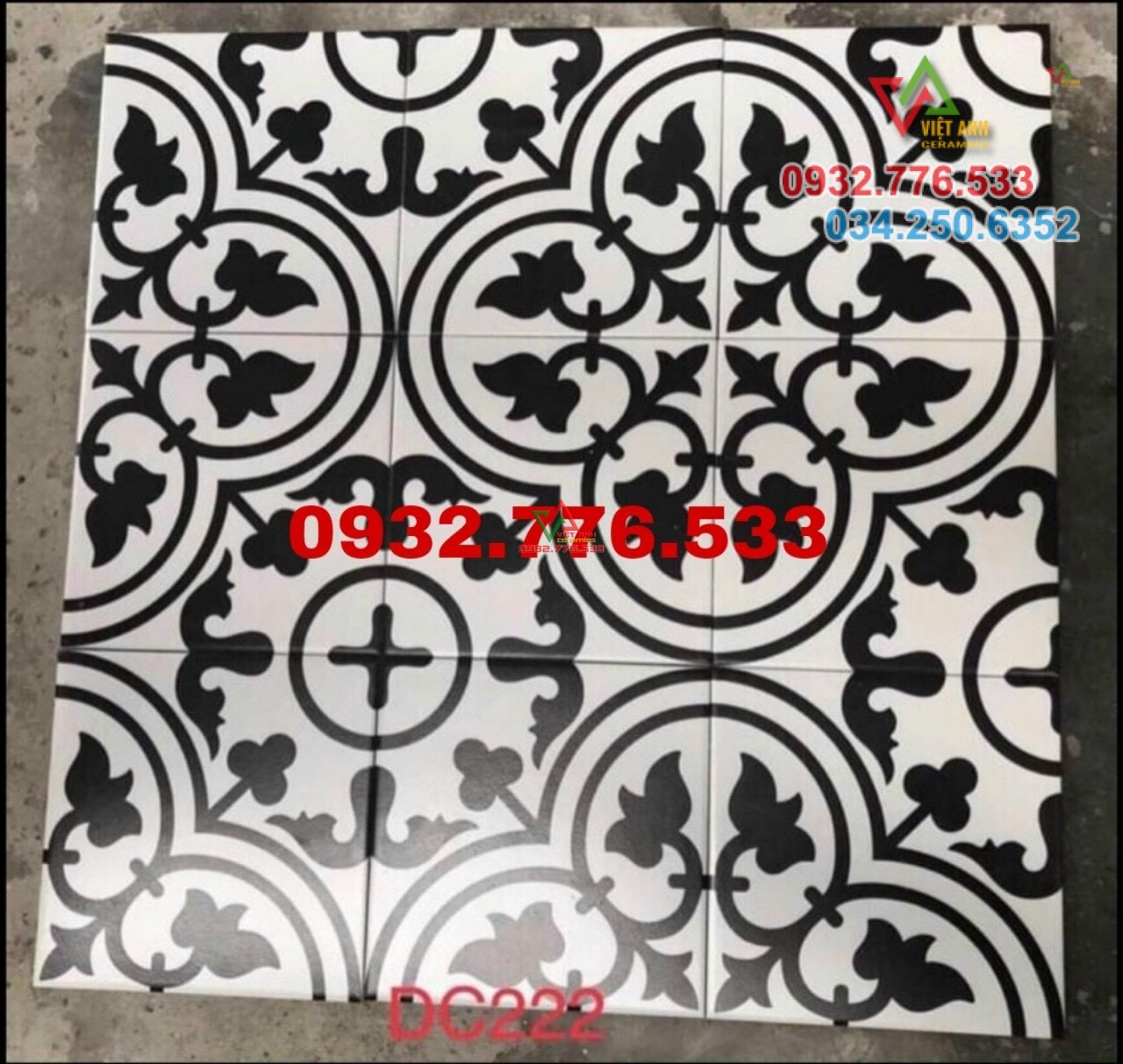 Gạch 20x20 họa tiết hoa văn cổ điển
