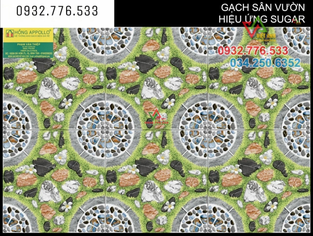 Gạch 50x50 màu xanh sân vườn