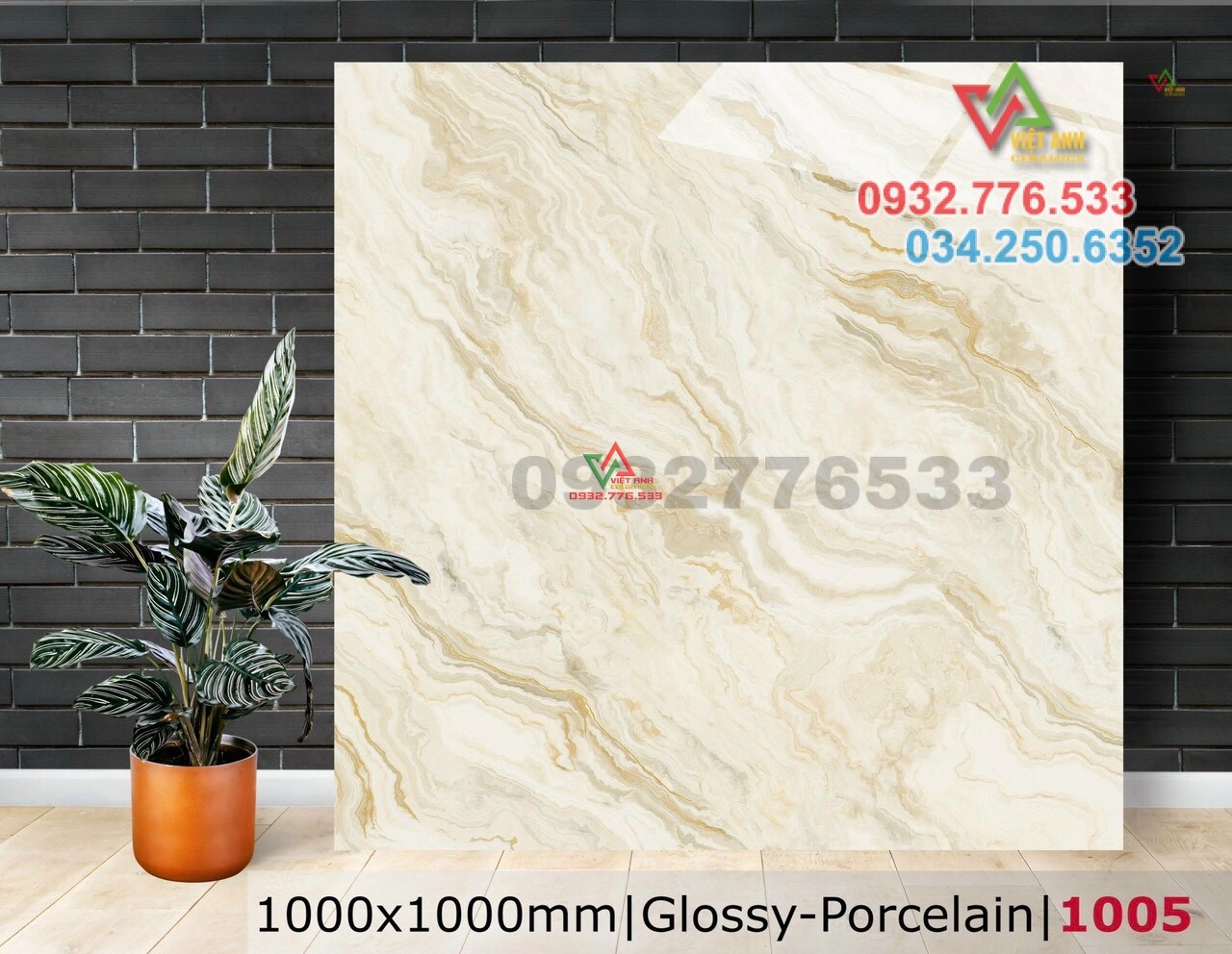 Gạch lát nền đá bóng kiếng 100x100 cao cấp 1005