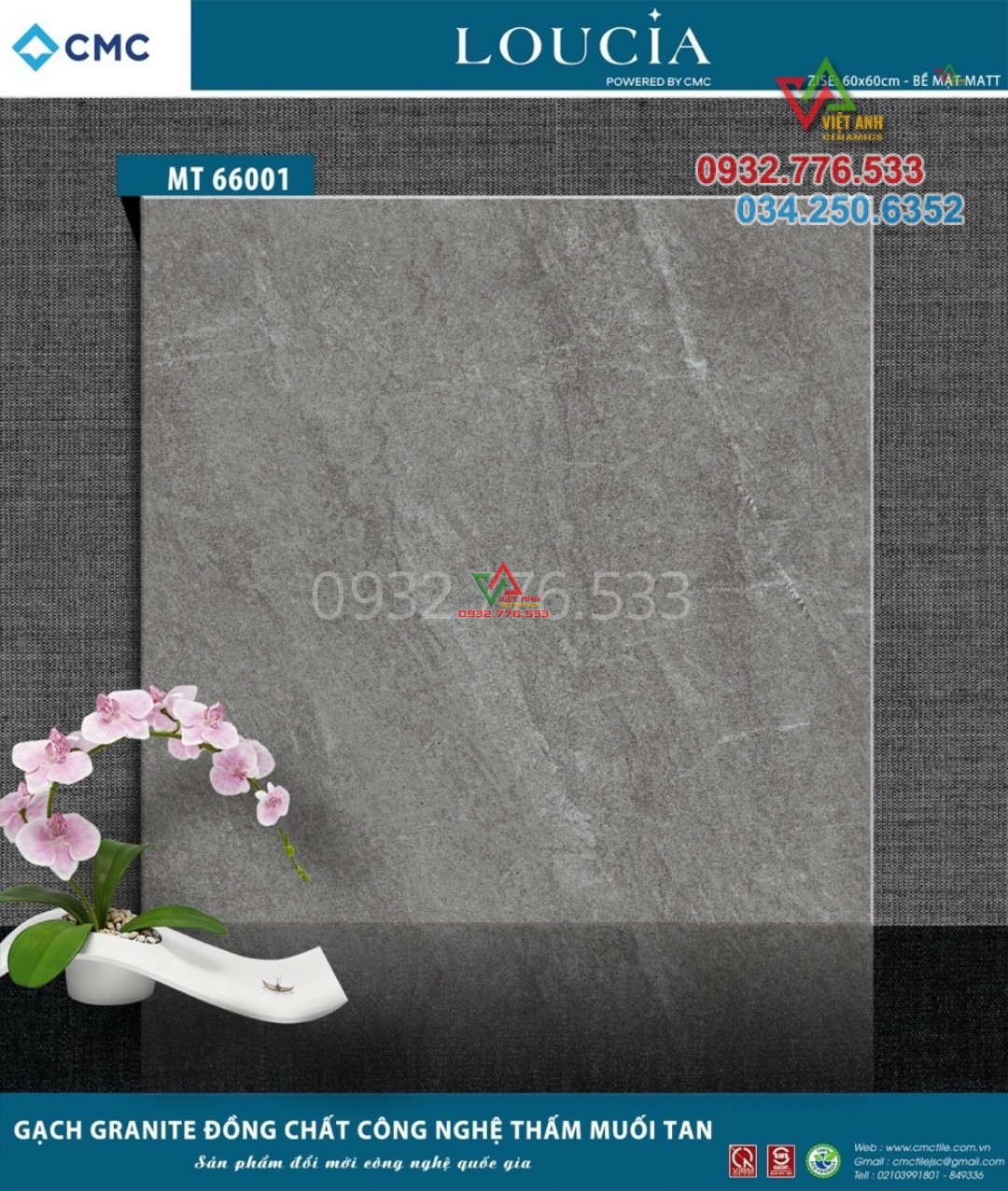Gạch 60x60 màu xám sang đẹp