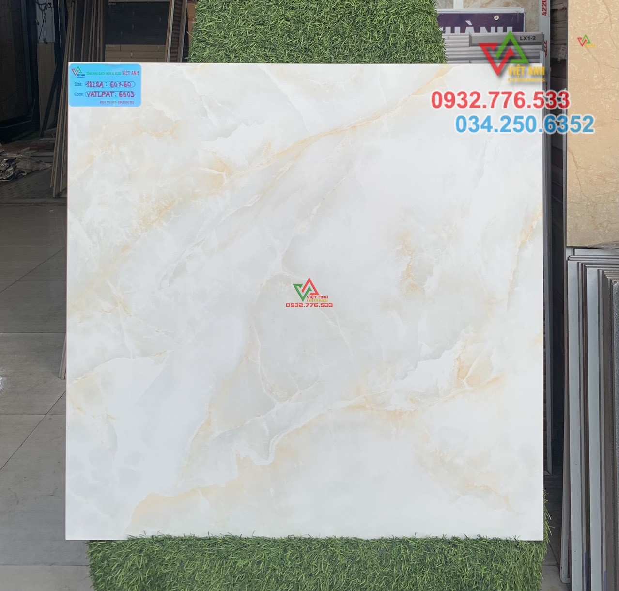Gạch 60x60 đá bóng kiếng ốp mặt tiền