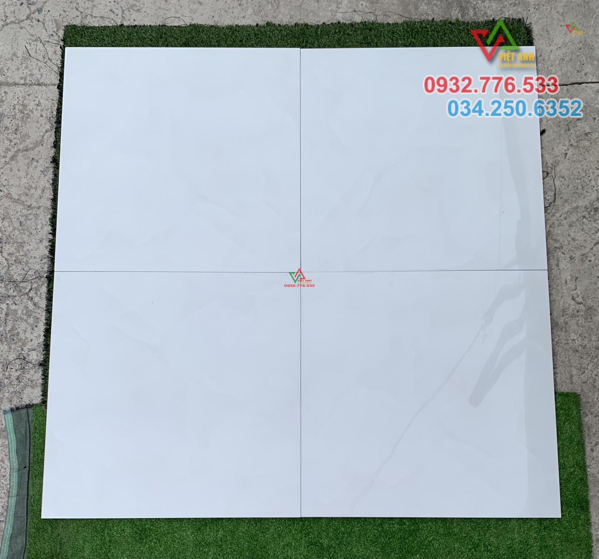 Gạch 60x60 đá bóng kiếng màu trắng xám nhẹ