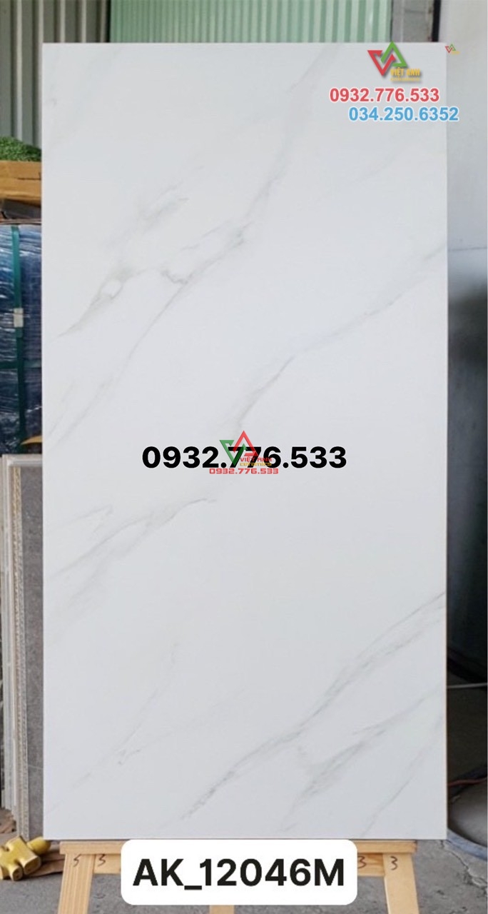Gạch 60x120 đá bóng kiếng màu trắng vân sóng biển