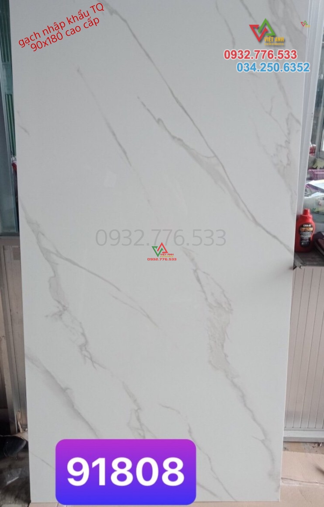 Gạch 90x180 màu trắng vân mây cao cấp