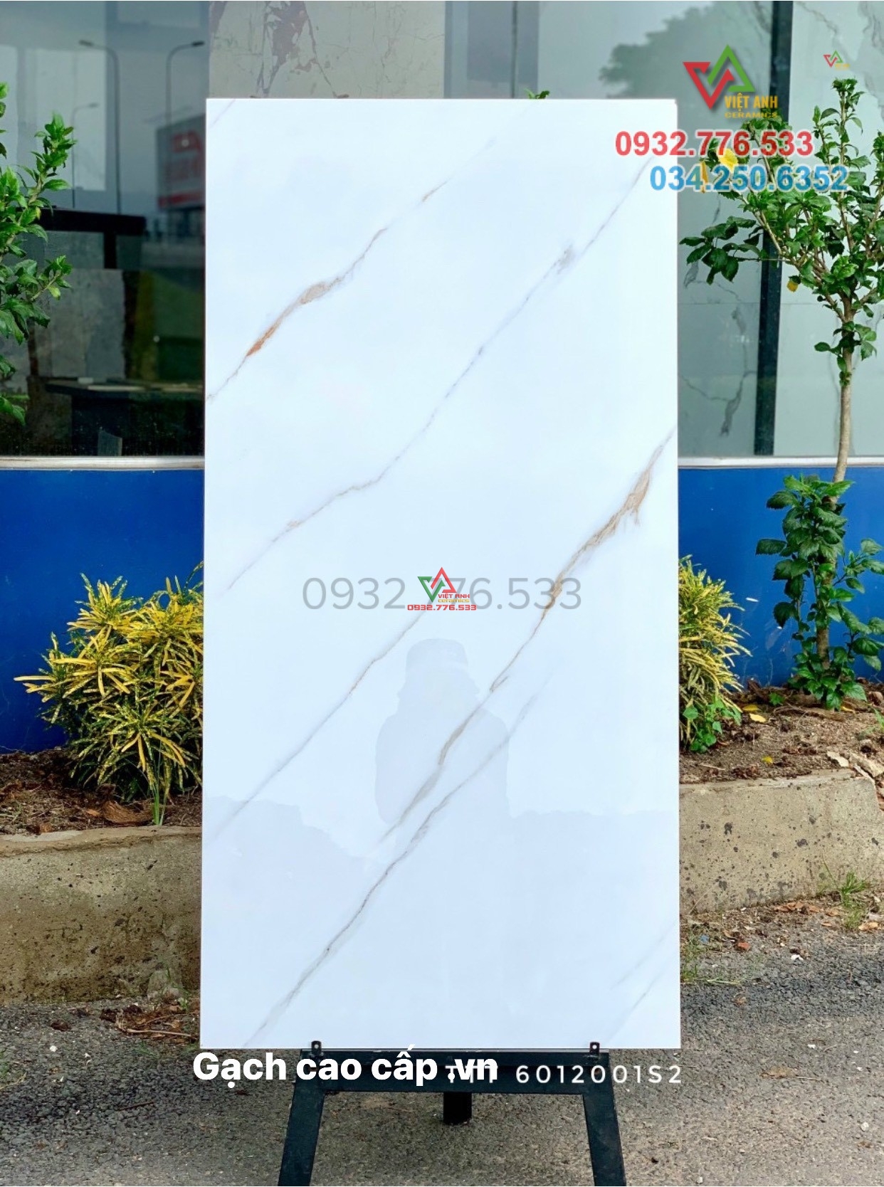 Gạch 60x120 đá bóng kiếng màu trắng khói CMC hàng Việt Nam