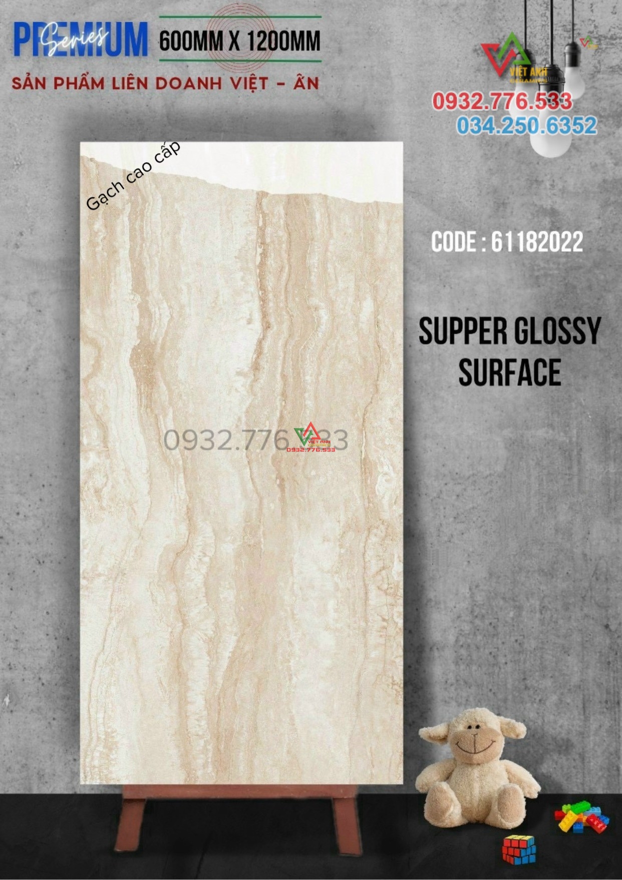Gạch 60x120 màu nâu be vân sọc hàng liên doanh Việt Ấn