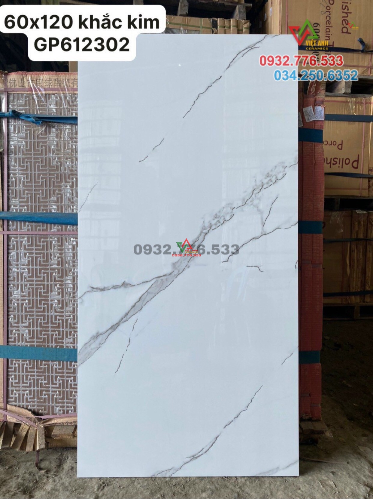 Gạch 60x120 màu trắng vân mây Trung Quốc