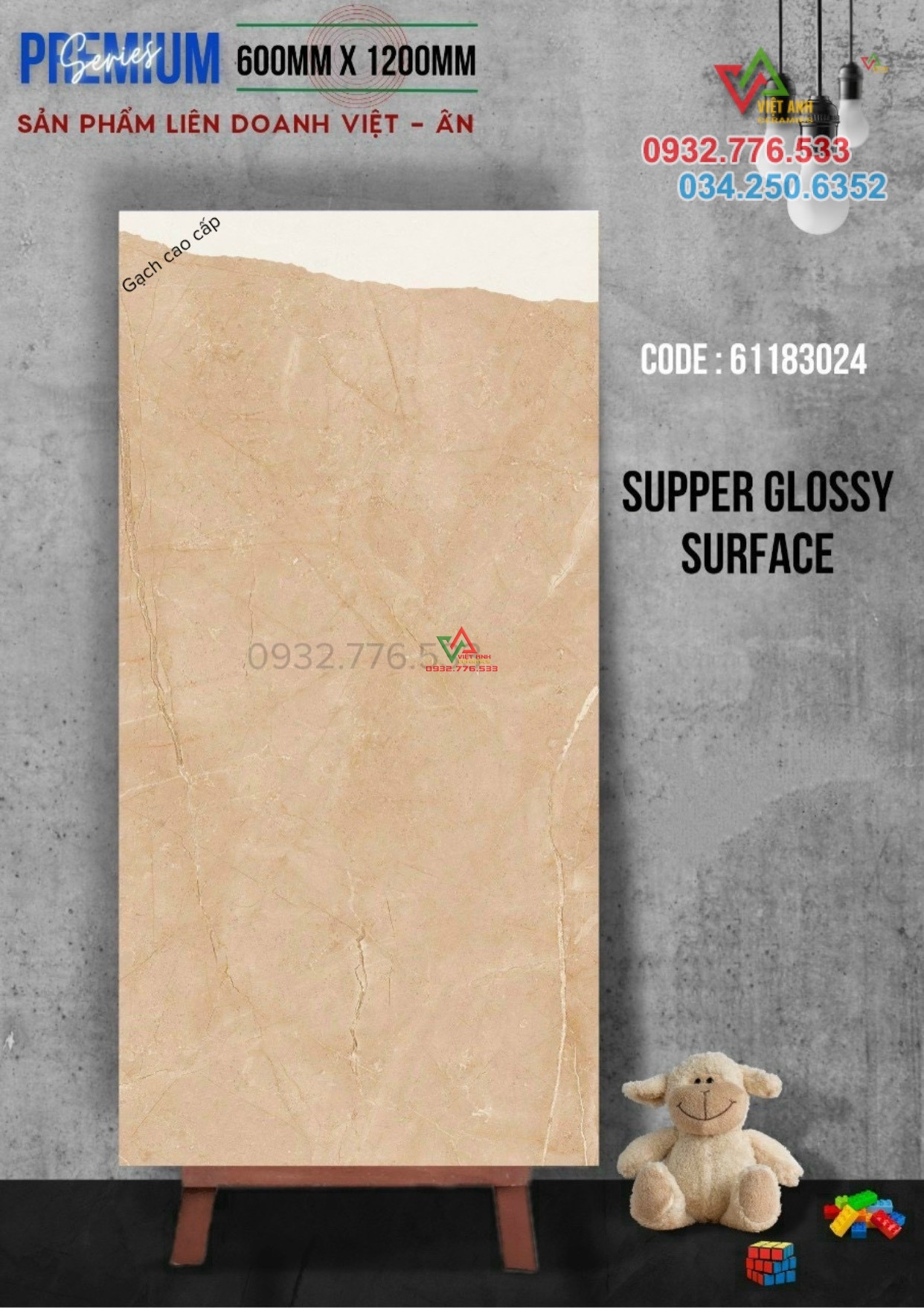 Gạch ốp tường phòng khách 600x1200 cao câp