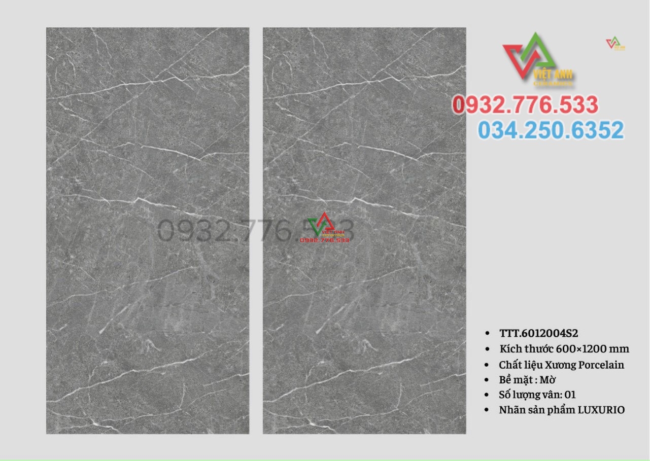 Mô hình gạch 60x120 màu xám sọc trắng