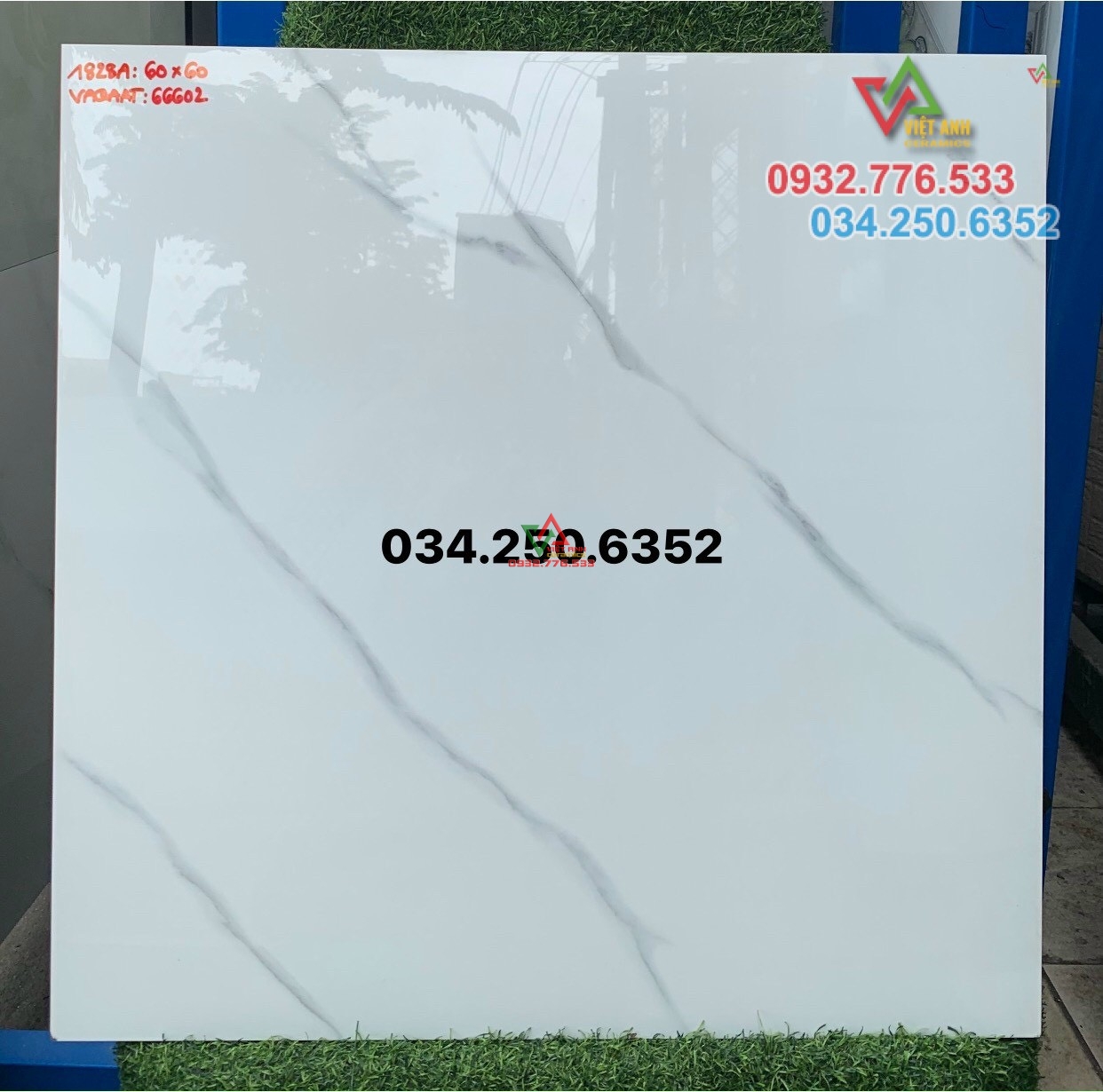 Gạch 60x60 màu trắng vân mây VN