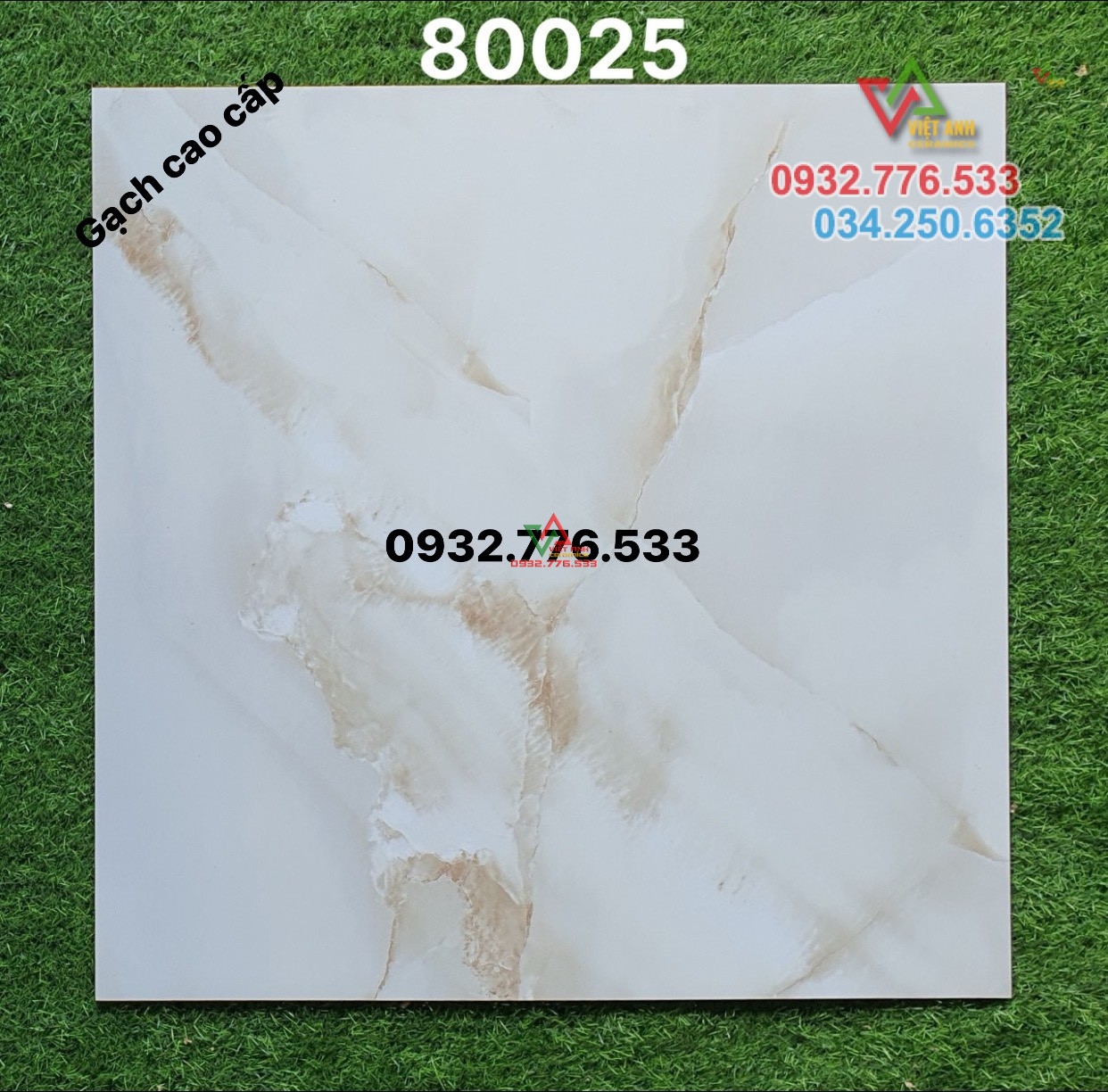 Gạch 80x80 trắng xám vân vàng bóng kiếng tại quận 8