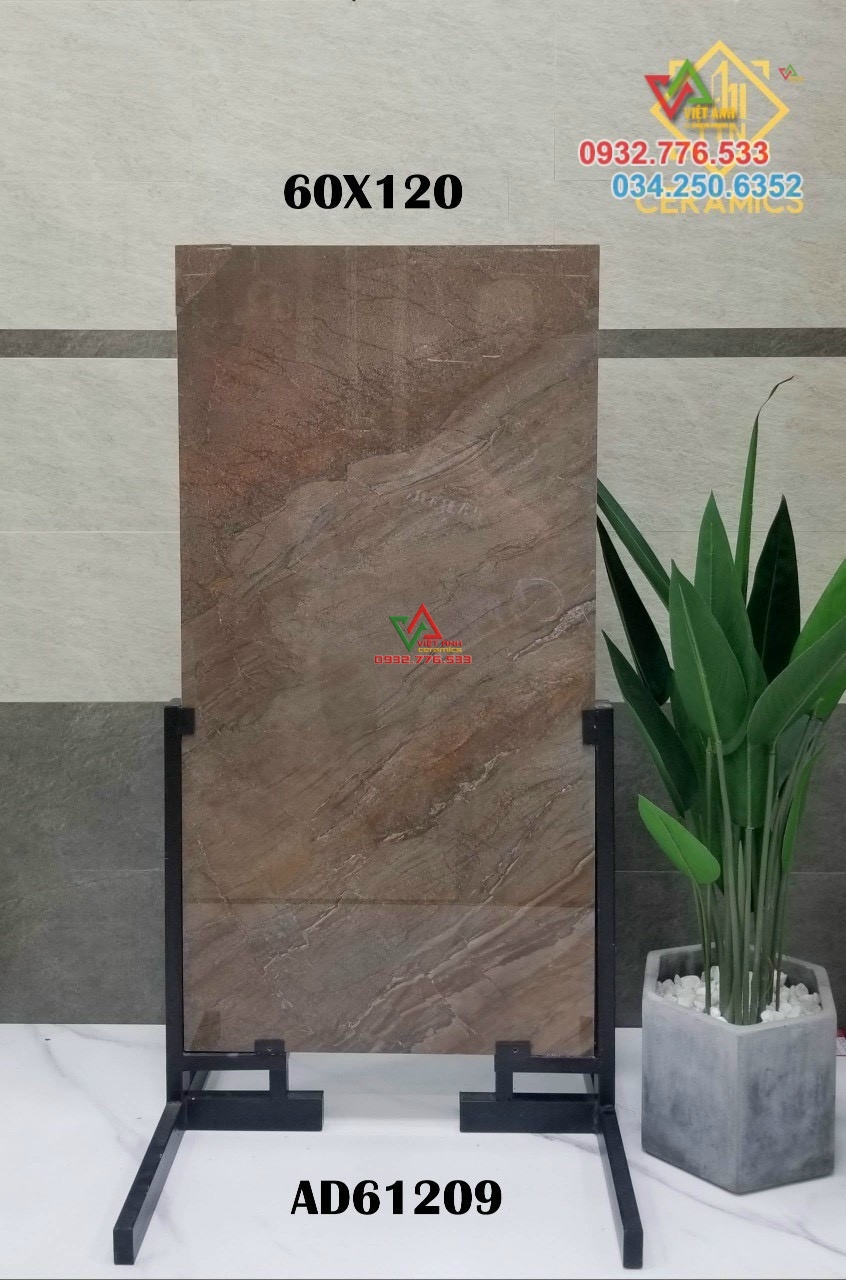 Gạch 60x120 đá bóng kiếng màu sắc sang chảnh nhất năm 2023 AD61209