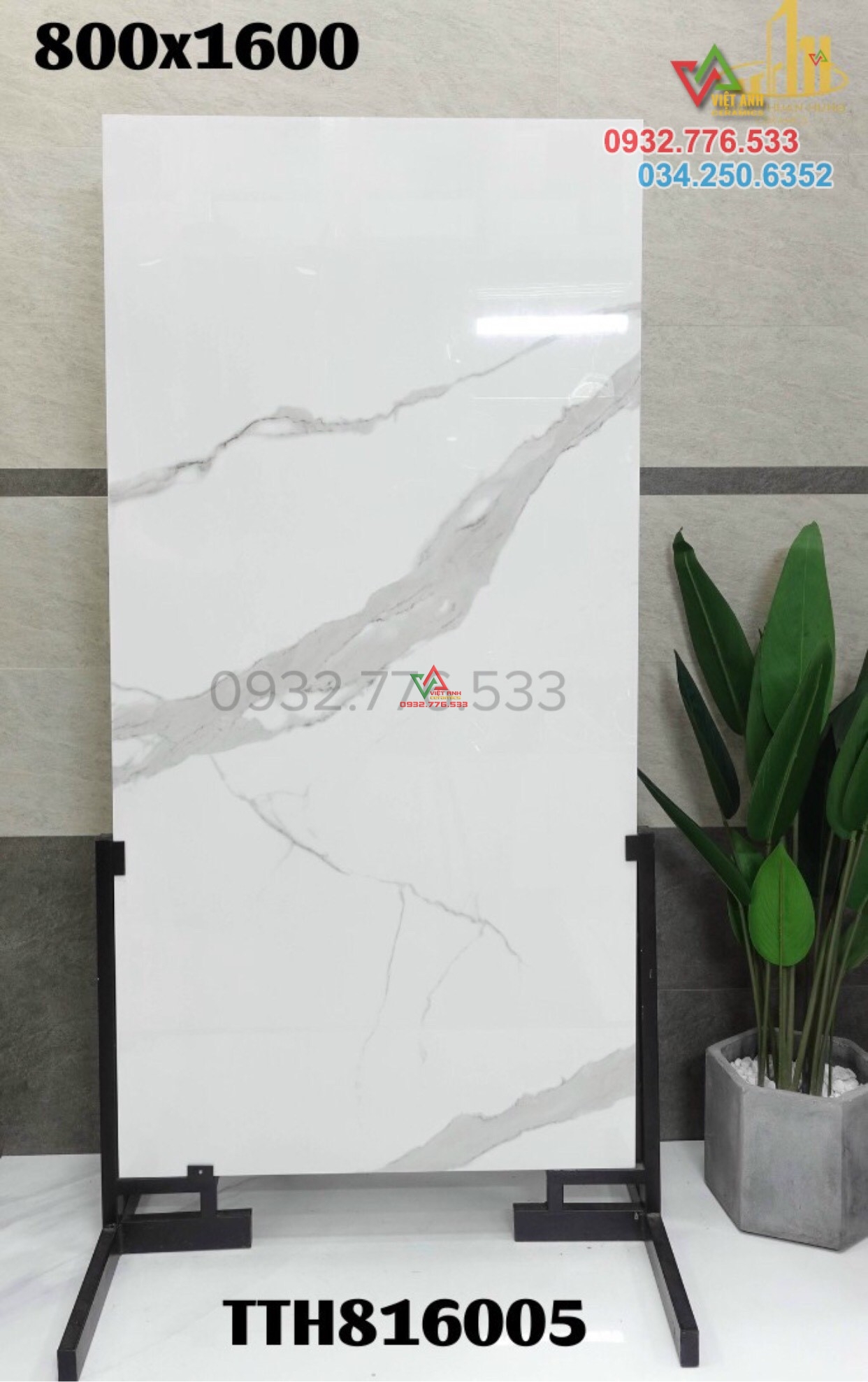 Gạch 80x160 màu trắng vân mây hàng nhập khẩu Ấn Độ