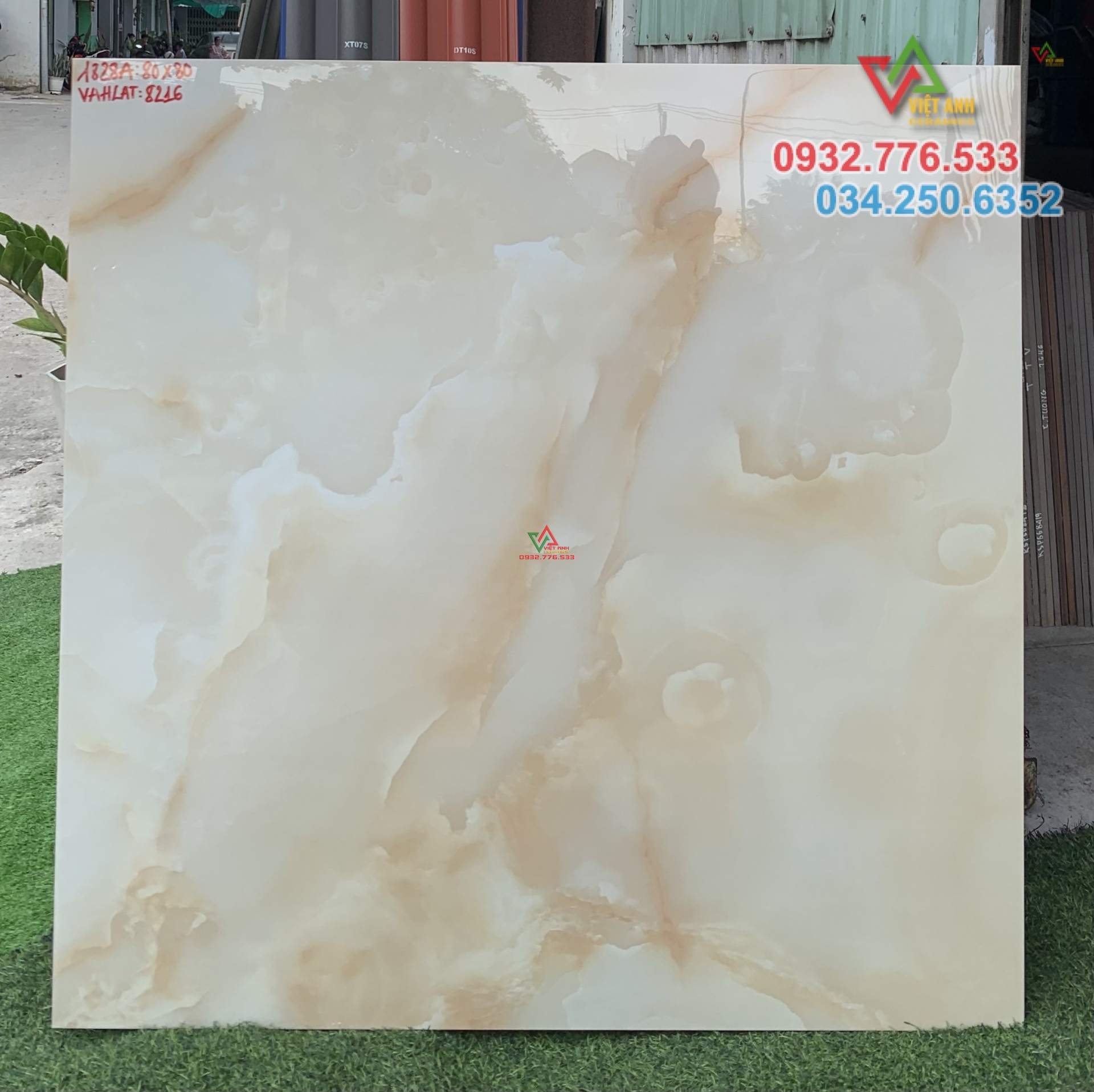 Gạch 80x80 màu trắng van cam hàng bóng