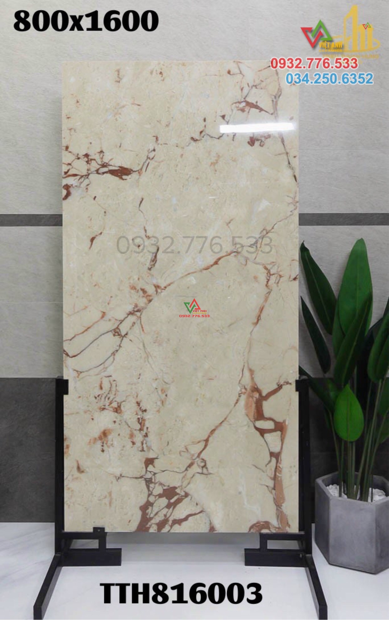 Gạch lát nền khổ lớn 80x160 màu cafe sữa nhập khẩu