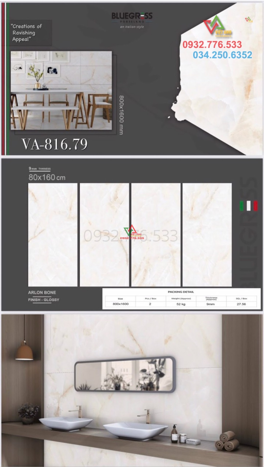 Gạch khổ lớn 80x160 ốp lát nền cao cấp