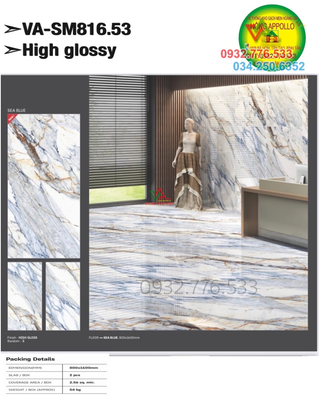 Gạch 80x160 trang trí ốp lát nền studio