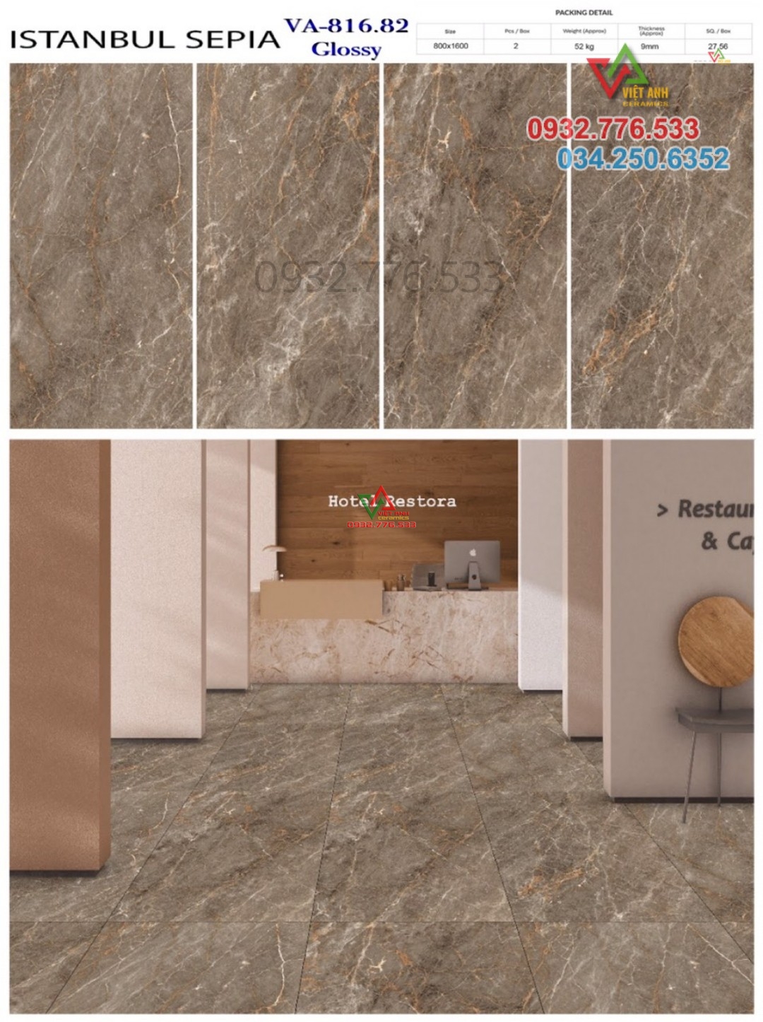 Gạch khổ lớn 80x160 đá bóng mẫu mới