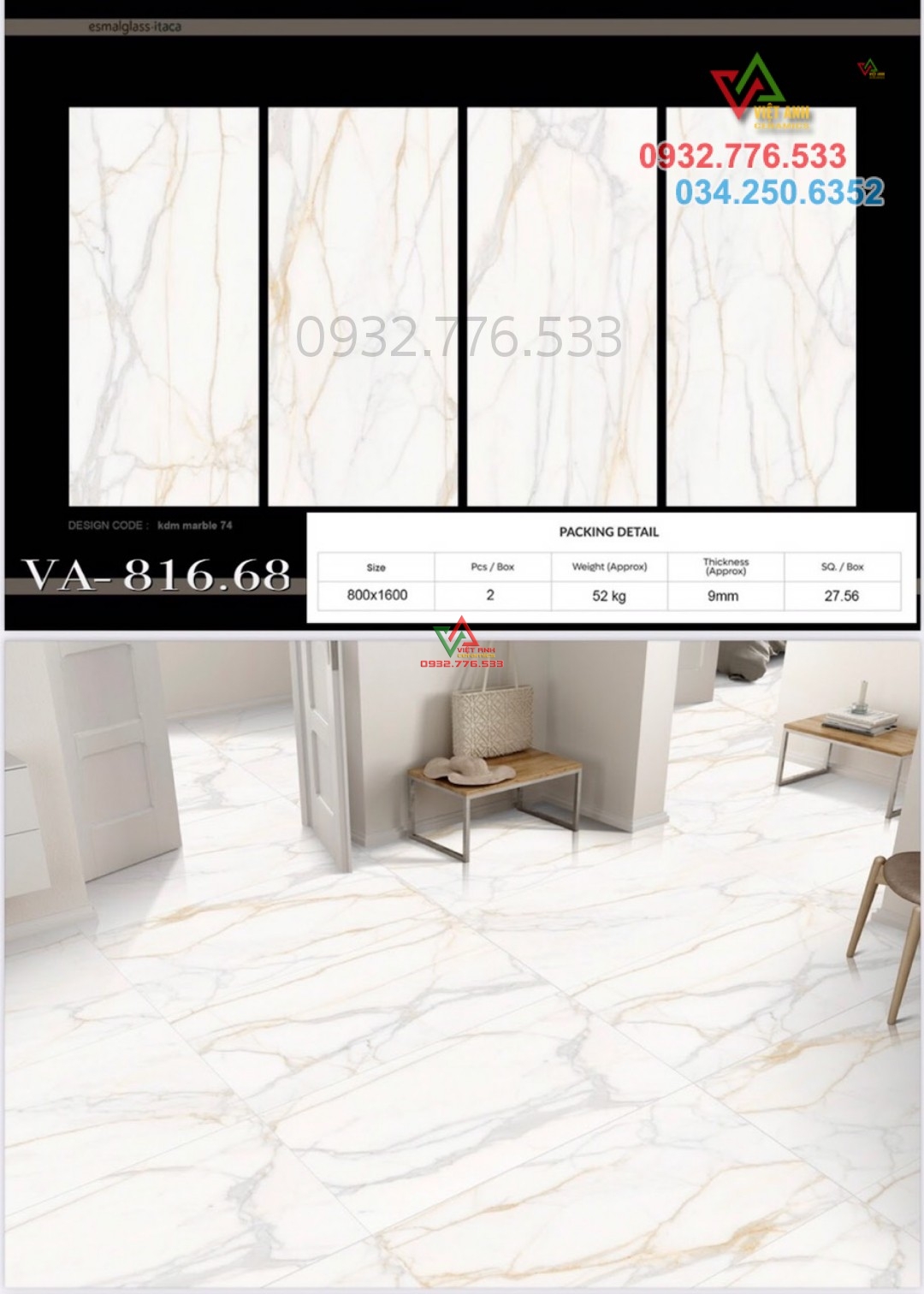 Gạch khổ lớn 80x160 đa dạng mẫu mã
