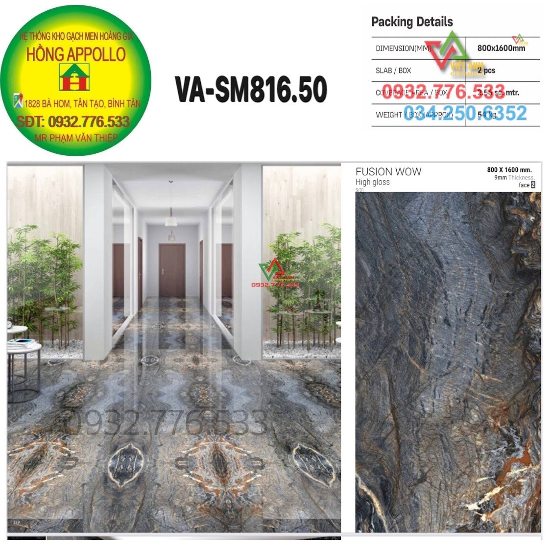 Gạch khổ lớn 80x160 lát nền trưng cư
