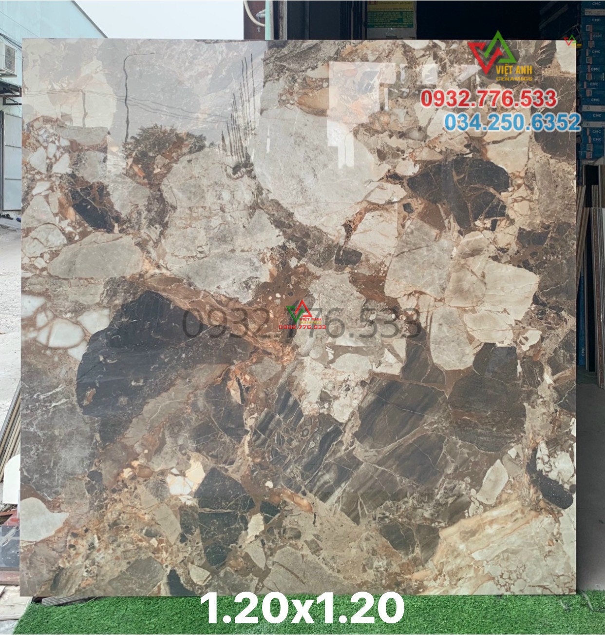Gạch khổ lớn đá bóng kiếng 120x120 ốp lát
