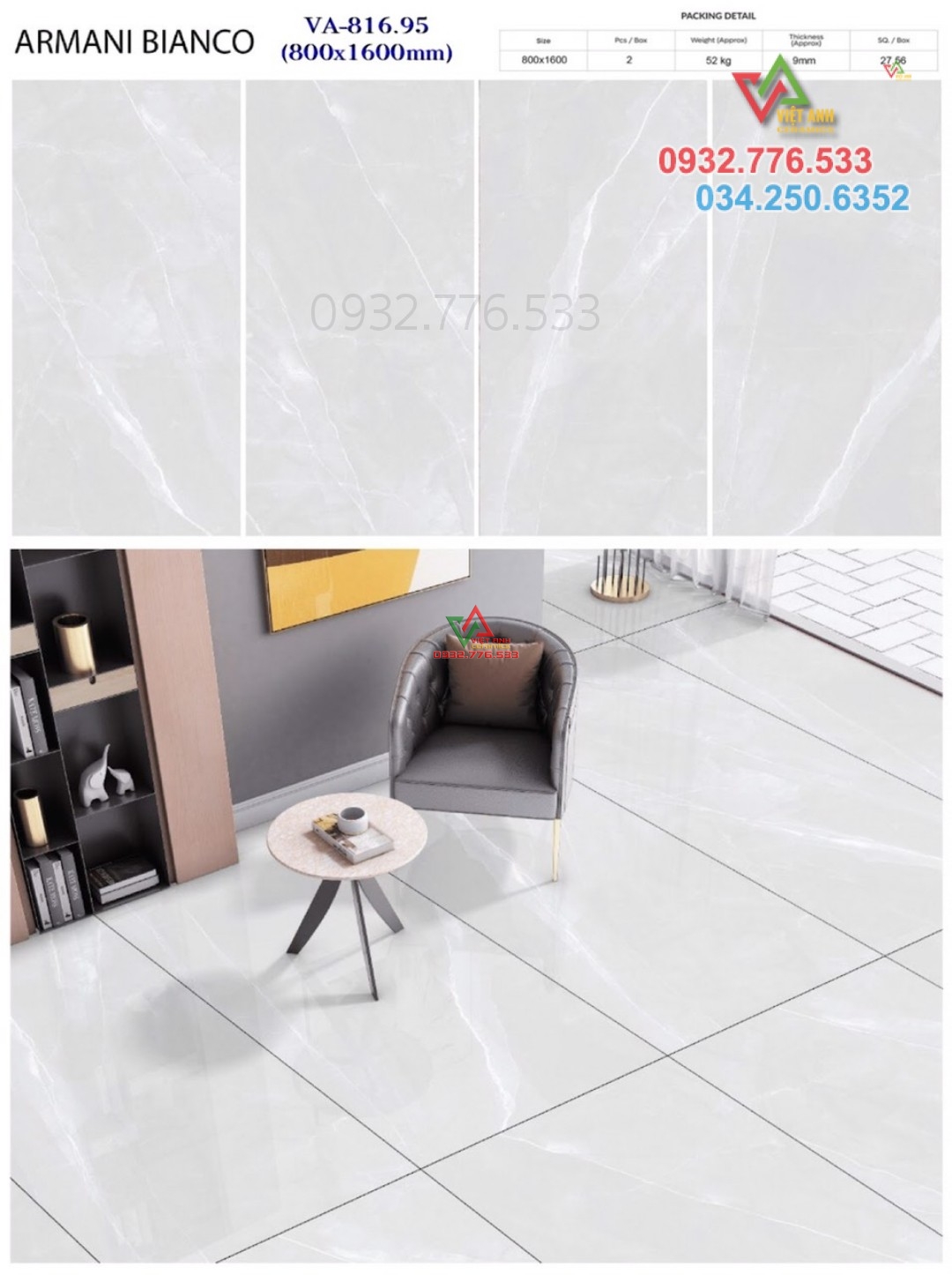 Mẫu gạch khổ lớn 80x160 Ấn Độ
