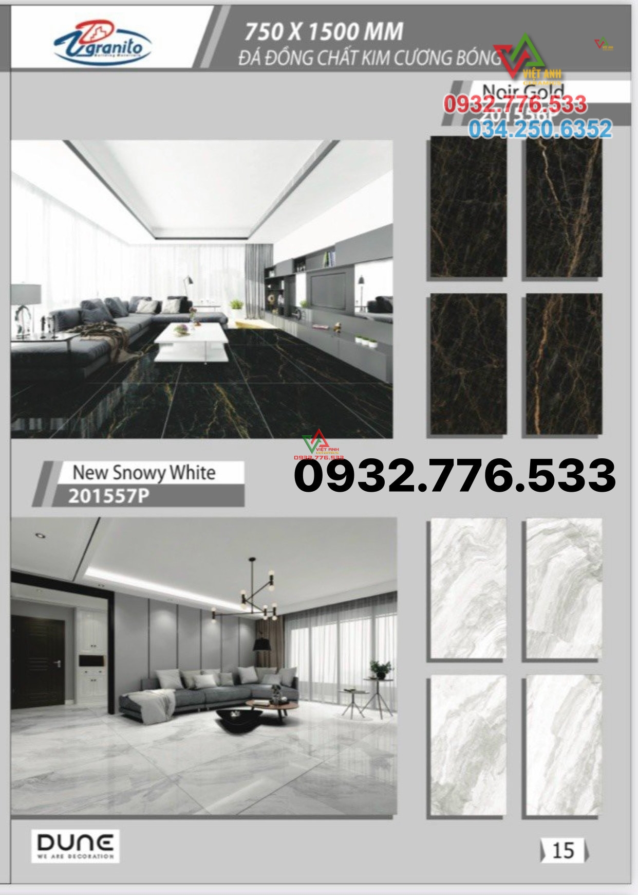 Gạch 75x150 đá đồng chất kim cương bóng