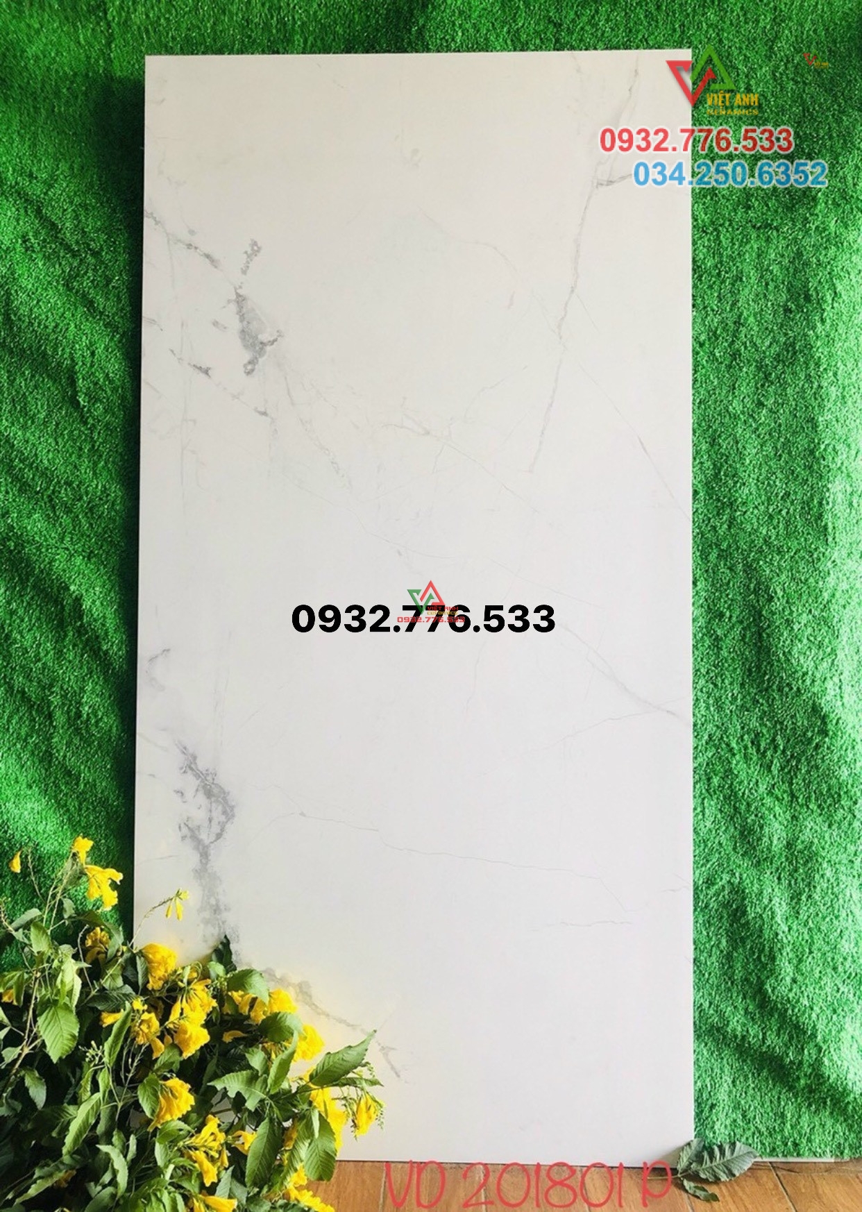 Gạch 75x150 màu trắng vân xám nhẹ