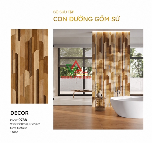 Điểm Nhấn Phòng Tắm Với Gạch Trang Trí Giả Gỗ 90x180