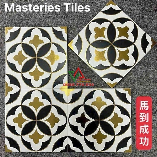 Gạch Bông 30x30 Đen Vàng Khắc Kim Nhập Khẩu