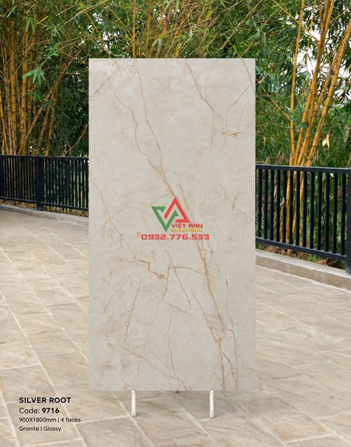 Gạch Lát Nền Khổ Lớn 90x180 Kem Be Vân Đá Marble Bóng Kiếng