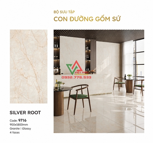 Gạch Marble Kem Be 90x180 Trong Thiết Kế Quán Cà Phê Hiện Đại
