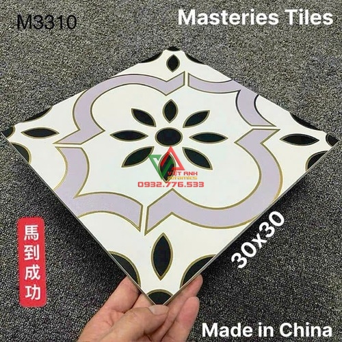 Gạch Trang Trí 30x30 Khắc Kim Hoa Văn Thanh Lịch