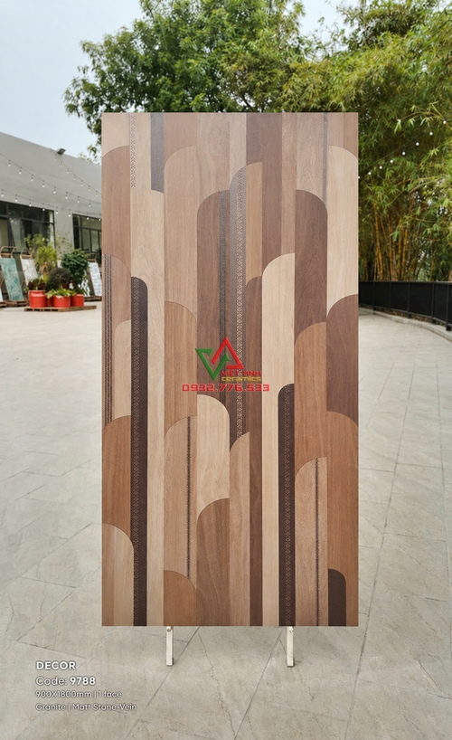 Gạch Trang Trí Giả Gỗ 90x180 Họa Tiết Nghệ Thuật Mờ