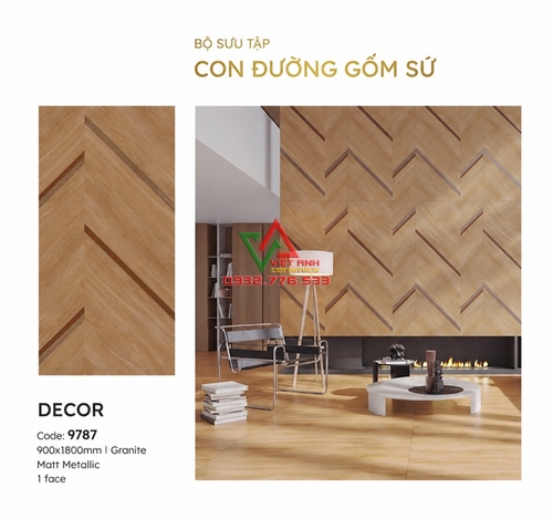 Ý Tưởng Ốp Vách Phòng Khách Bằng Gạch Giả Gỗ Xương Cá 90x180