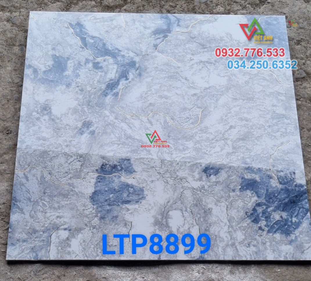 Gạch 80x80 ốp nền nhà màu xanh khắc kim LTP8899
