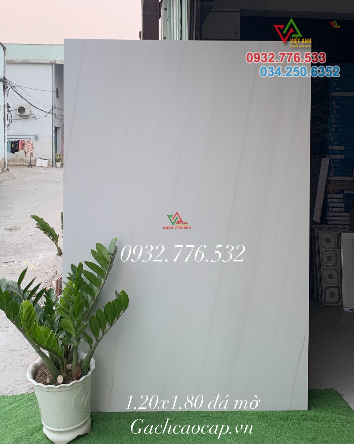 Gạch 120x180 màu trắng vân mây nhẹ nhập khẩu cao cấp