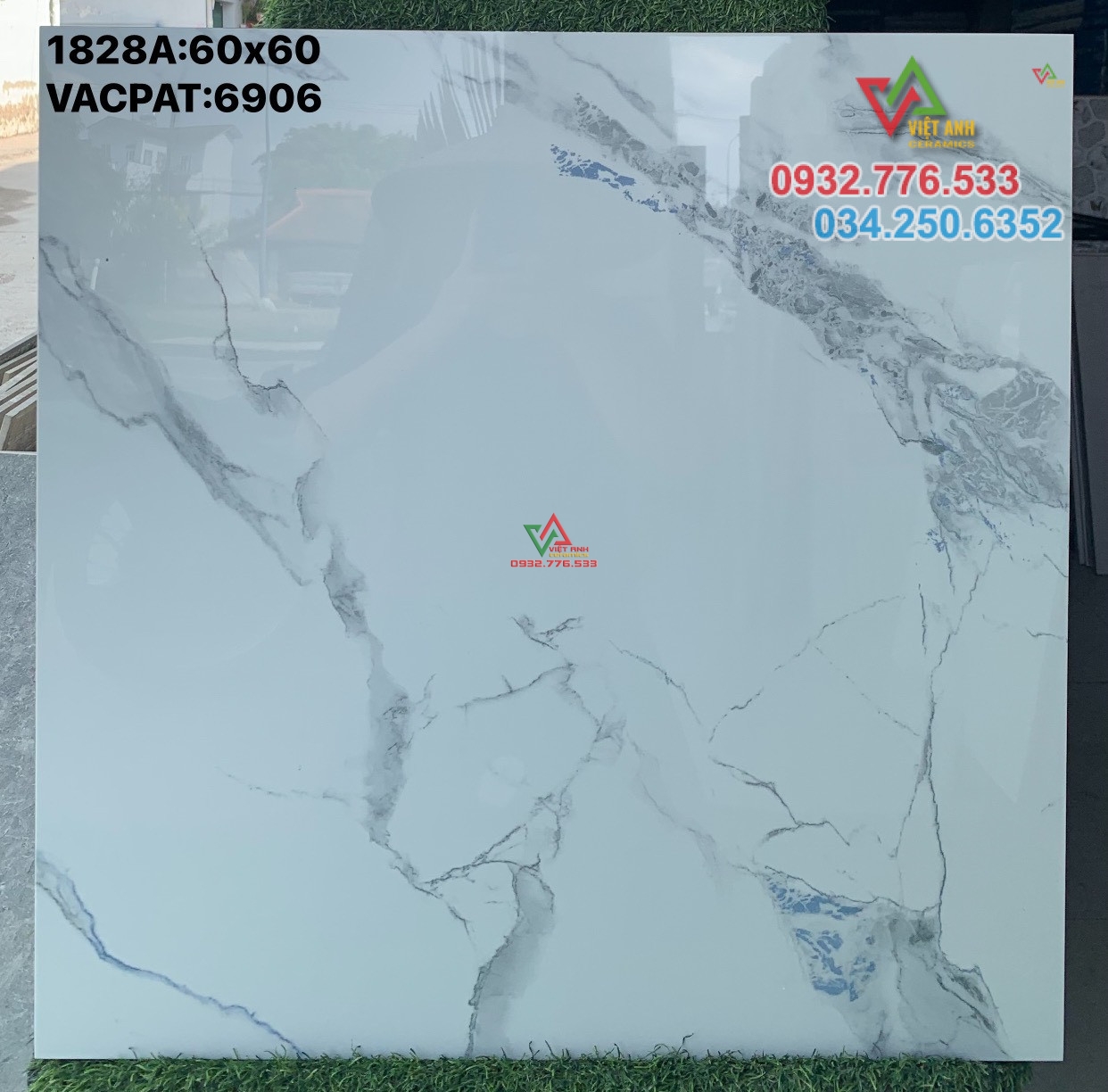 Gạch 60x60 màu trắng vân khói đá granite