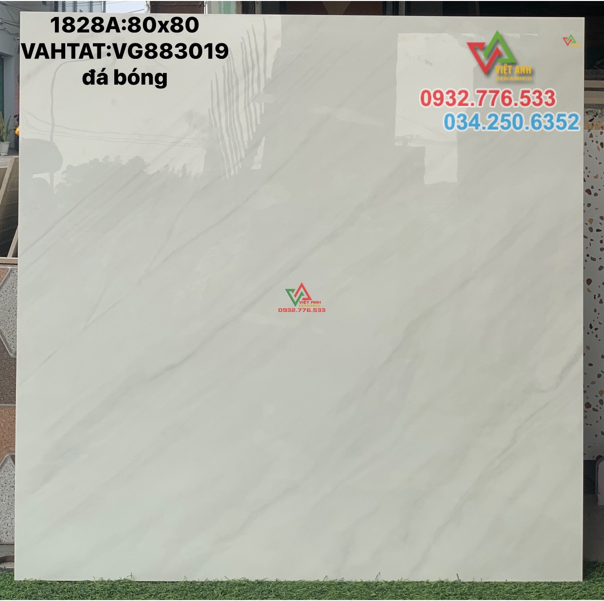 Gạch 80x80 màu trắng vân mây giá rẻ hàng đẹp