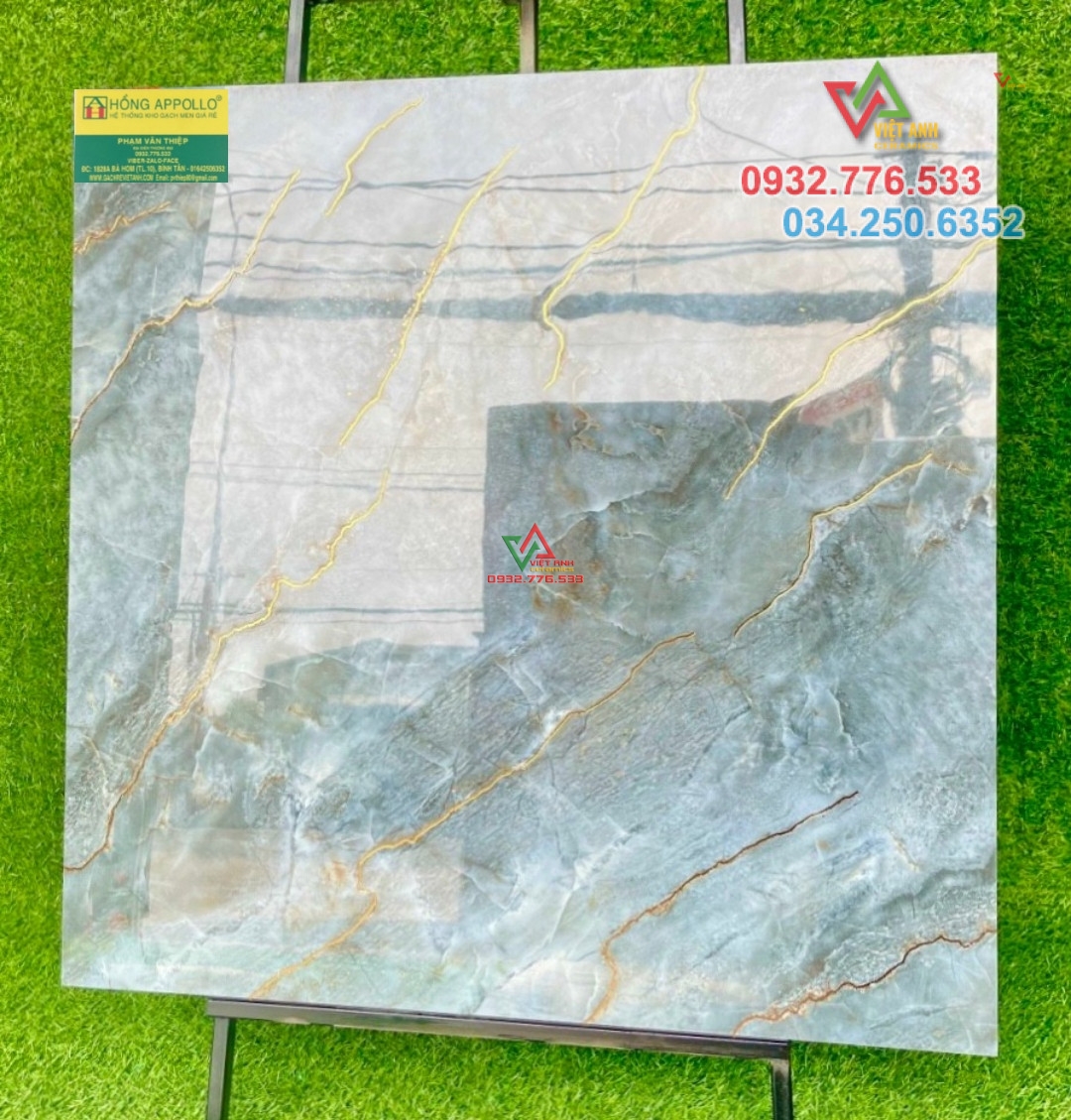 Gạch 80x80 đá bóng kiếng ánh kim vàng màu xám xanh