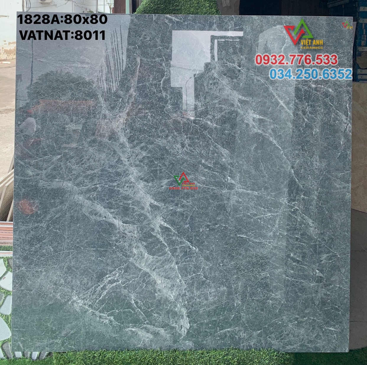 Gạch 80x80 màu xám bóng Porcelain granite tại Vũng Tàu